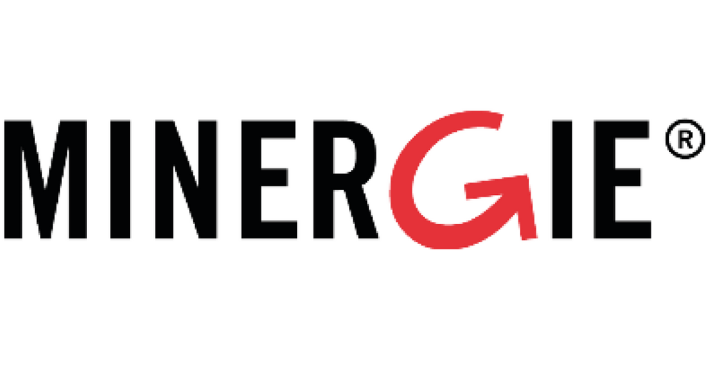 Zeigt schwarz roten Logoschriftzug von Minenergie.